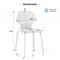 Costway Metal Dining Chair Set of 4 Armless Kitchen Hollowed Backrest & Metal Legs Blue/White
